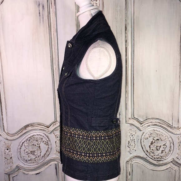 I echo Sleeveless Embroidered Long Line Jean Vest Size XS-S - Picture 7 of 11